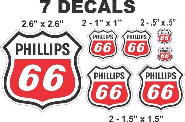 7 Phillips 66 Shield Vinyl Decal