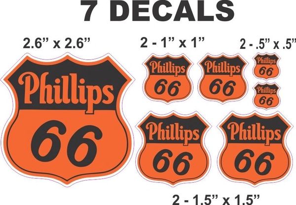 7 Phillips 66 Orange - Great for Scale Models - Gas / Oil cans - Dioramas