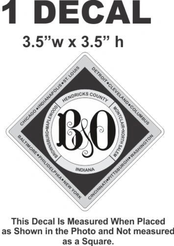 Baltimore & Ohio B&O B & O Railroad Rail Road Decal - Very Nice & Sharp