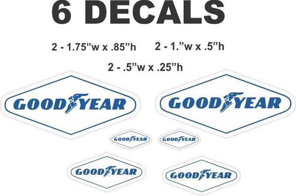 6 Goodyear Good Year Decals