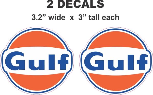 2 Gulf Gasoline Decals