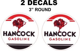 2 Hancock Gasoline Decals
