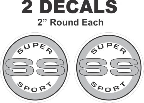 Chevrolet Grey Round SS Super Sport Camaro Nova Chevelle Monte Carlo Vinyl Decal