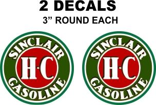 2 HC Sinclair Gasoline Decals