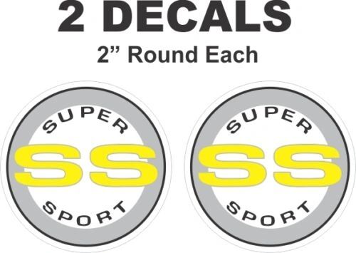 Chevrolet Yell Round SS Super Sport Camaro Nova Chevelle Monte Carlo Vinyl Decal