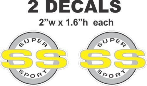 Chevrolet Yellow SS Super Sport Camaro Nova Chevelle Monte Carlo Vinyl Decals