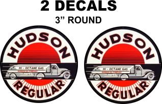 2 Hudson Regular Gasoline Decals