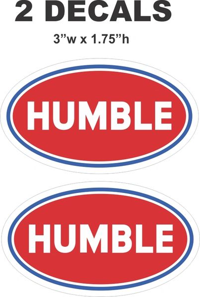 2 Red Humble Oil / Gasoline Decals