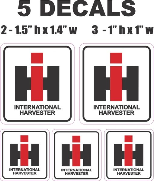 5 International Harvester Decals - Great Quality