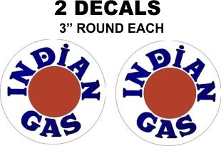 2 Indian Gas Decals