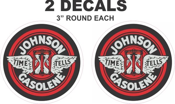 2 Vinatge Style Johnson Gasolene Gasoline Decals