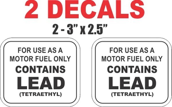 2 Contains Lead Decals