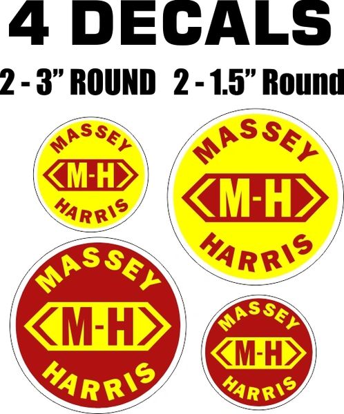 4 Massey Harris Decals