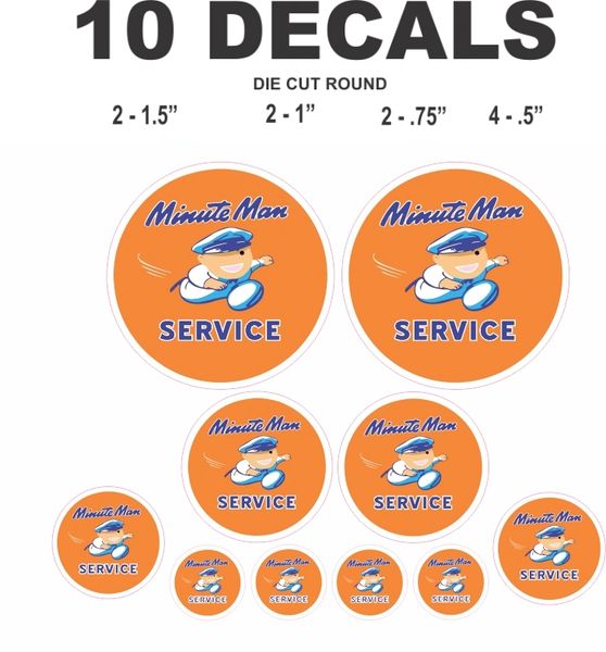 10 Minute Man Service Decals - High Quality