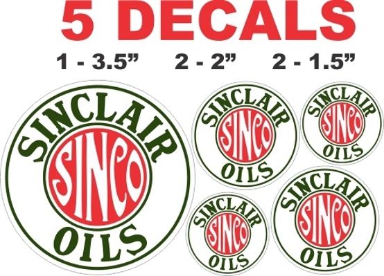 5 Sinclair Oils Sinco Various Sizes