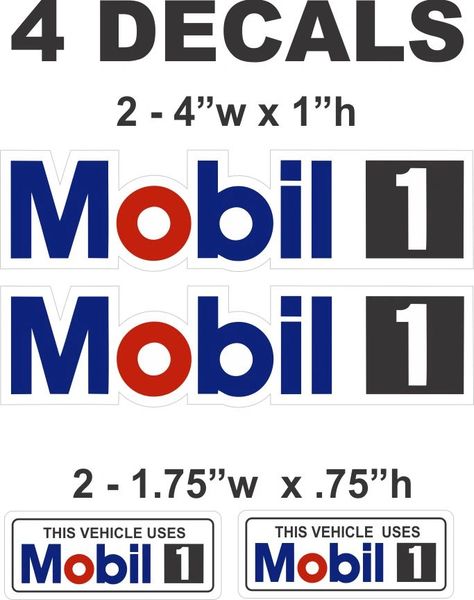 4 Mobil 1 Decals