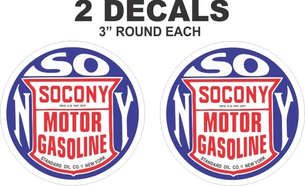 2 Round Socony Motor Gasoline Standard Oil Company