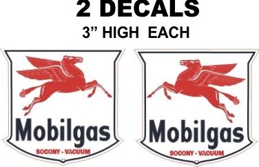 2 Mobilgas Mobil Gas Gasoline Left and Right Decals