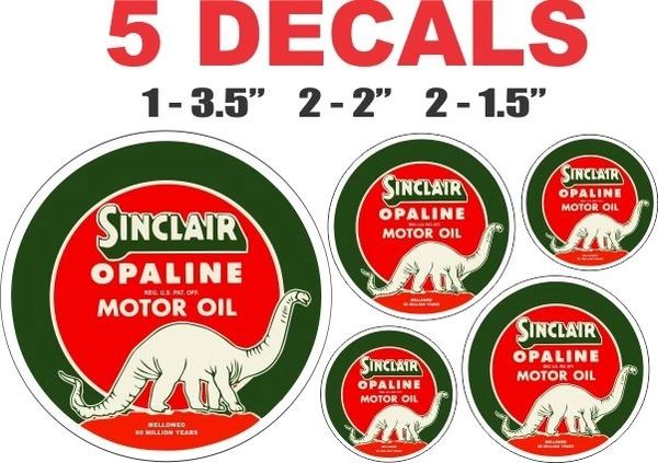 5 Sinclair Opaline Motor Oil Decals