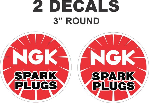 2 NGK Spark Plug Decals