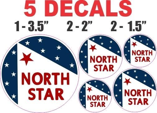 5 Round North Star Decals