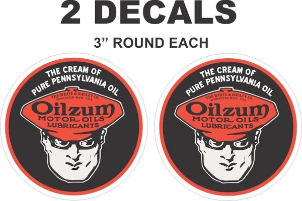 2 Vintage Style Round Oilzum - Cream Of Pennsylvania Oil