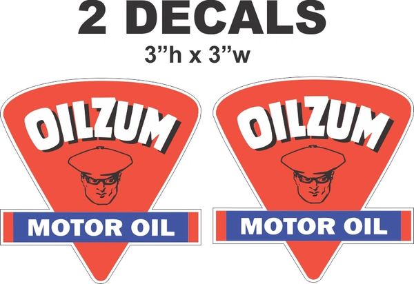 2 Oilzum Motor Oil Decals Die Cut To Shape - Nice