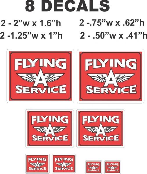 8 Flying A Service Decals