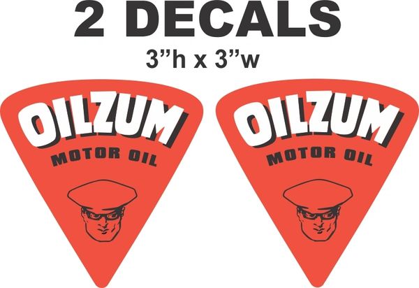 2 Oilzum Motor Oil Decals - Nice and Vivid - Cut To Shape