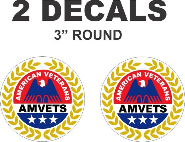 2 Amvets American Veterans Decals
