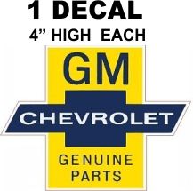 1 GM Genuine Parts Decals - Reproduction