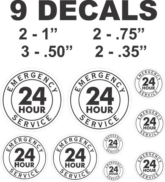 9 Decals Various Sizes 24 Hour Service In Black