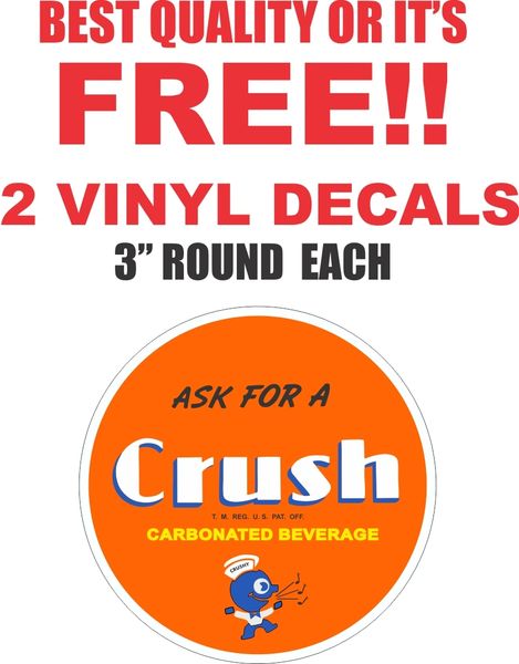 2 Orange Crush Soda Decals