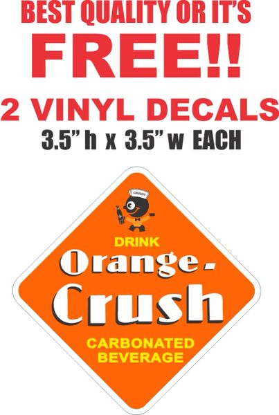 2 Orange Crush Decals - Very Nice