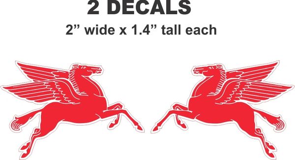 2 Small Left and Right Mobil Pegasus Left and Right Facing Decals