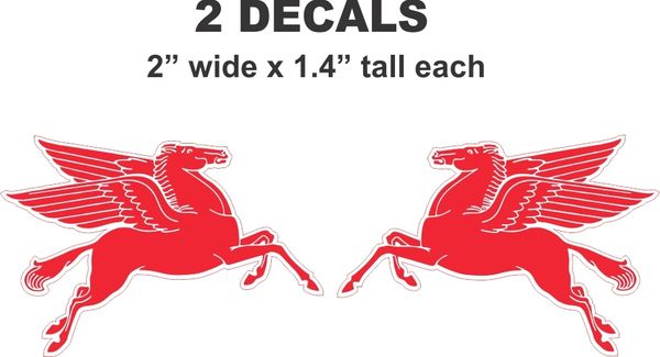 2 Small Left and Right Mobil Pegasus Left and Right Facing Decals