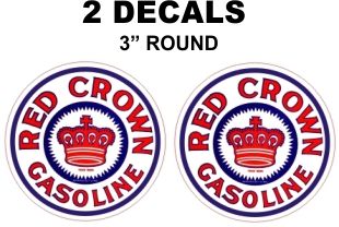 2 Red Crown Gasoline Decals