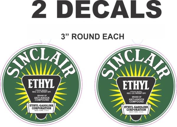 2 Sinclair Green Ethyl Decals