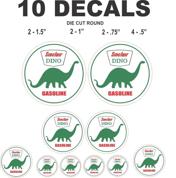 10 Dino Sinclair Gasoline Dceals