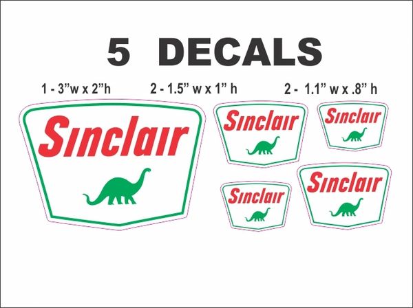 5 Sinclair Dino Decals - Nice!