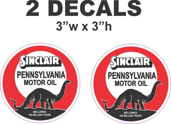 Sinclair Pennsylvania Motor Oil Red Decals - Very Nice