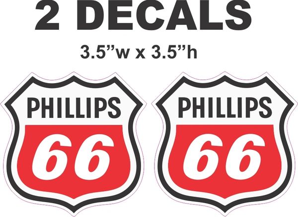 2 Red Phillips 66 Decals - Nice
