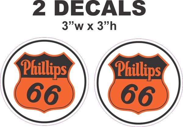 2 Round Phillips 66 Decals