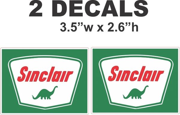 2 Sinclair Dino Square Decals