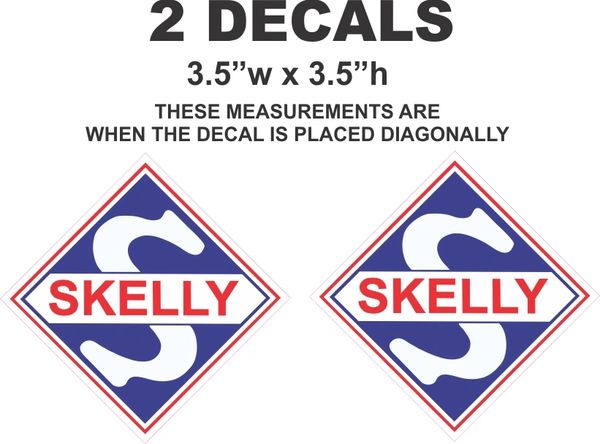 2 Skelly Oil . Gasoline dECALS