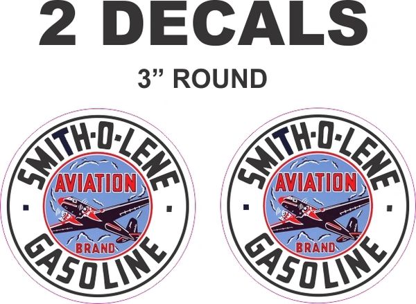 2 Smith-O-Lene Gasoline Decals