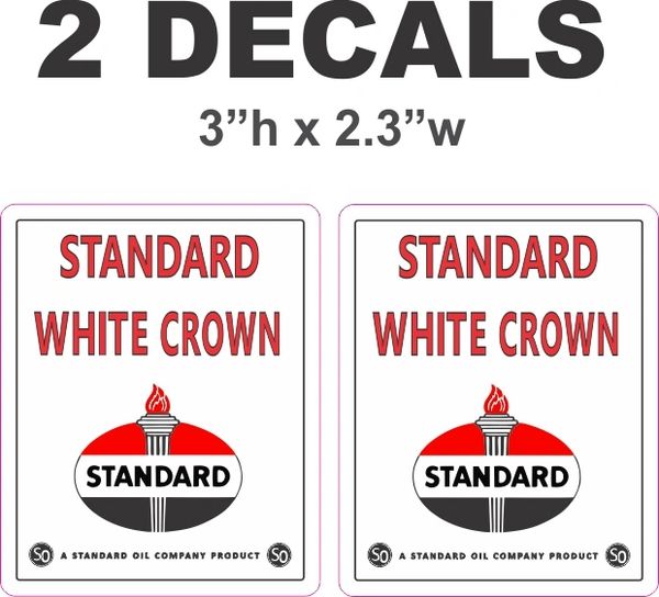 2 Standard White Crown Decals