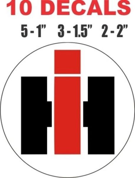 10 - IH International Harvester Decals - Various Sizes - Great For Scale Models and Dioramas
