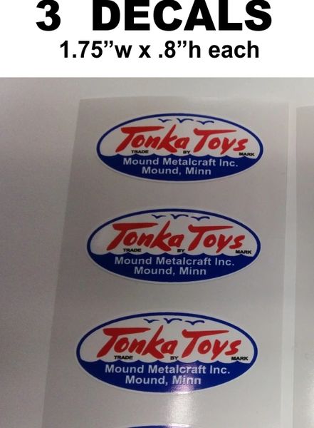 3 Tonka Decals White/ Blue