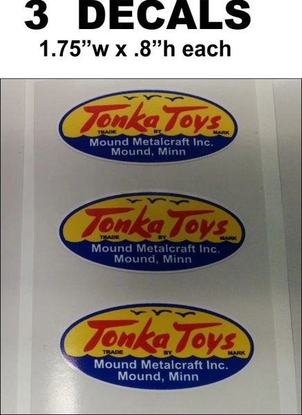 3 Tonka Decals Yellow / Blue